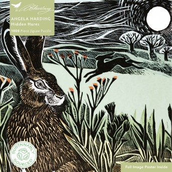 Adult Sustainable Jigsaw Puzzle Angela Harding: Hidden Hares