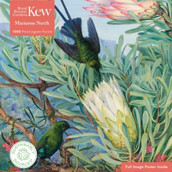 Adult Sustainable Jigsaw Puzzle Kew Gardens' Marianne North: Honeyflowers and Honeysuckers