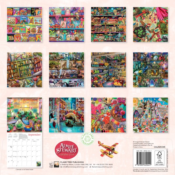 Aimee Stewart Wall Calendar 2025 (Art Calendar) Flame Tree Publishing