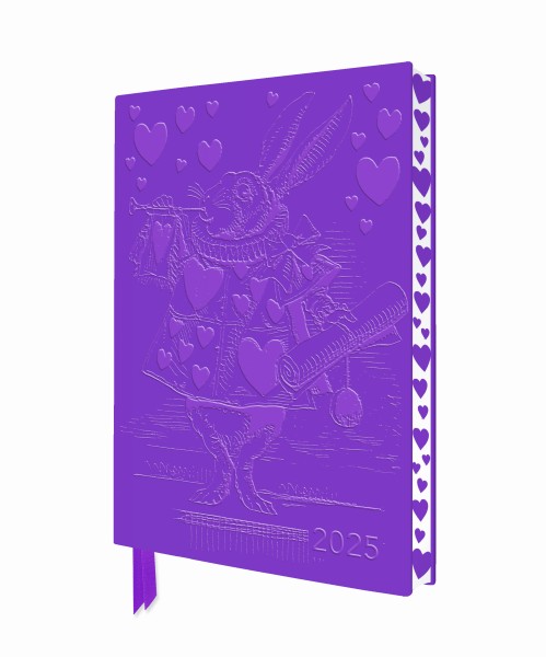 Alice in Wonderland 2025 Artisan Art Vegan Leather Diary Planner - Page to View with Notes