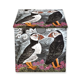Angela Harding: Fair Isle Puffins Memo Box with Drawer