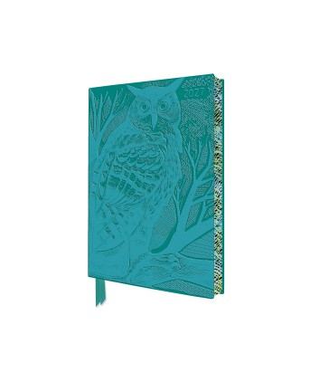 Angela Harding: Long Eared Owl 2027 Pocket Artisan Art Vegan Leather Diary – Week to View