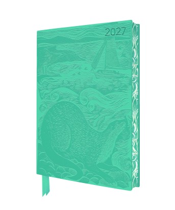 Angela Harding: Shetland Otter & Windsong 2027 Artisan Art Vegan Leather Diary Planner – Page to View with Notes