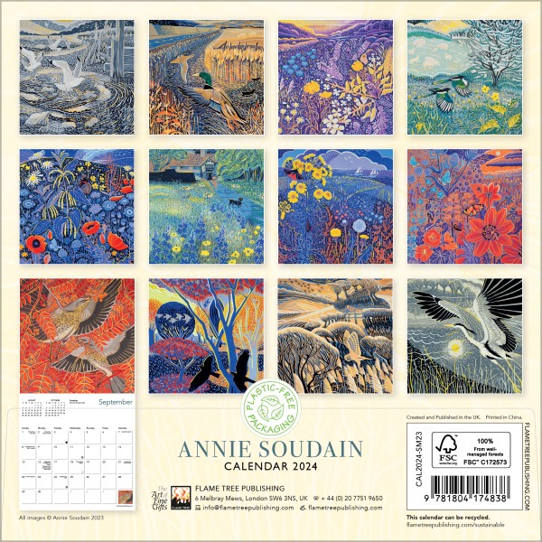 annie-soudain-mini-wall-calendar-2024-art-calendar-flame-tree-publishing