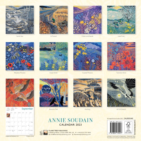 Annie Soudain Wall Calendar 2023 (Art Calendar) Flame Tree Publishing