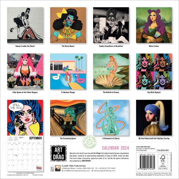 Art of Drag Wall Calendar 2024 (Art Calendar) Flame Tree Publishing