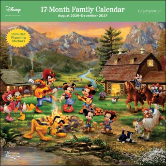 Disney Dreams by Thomas Kinkade Studios 17-Month 2026-2027 Family Wall Calendar