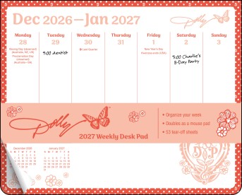 Dolly Parton 2027 Weekly Desk Pad Calendar