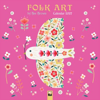 Folk Art by Bee Brown Wall Calendar 2027 (Art Calendar)