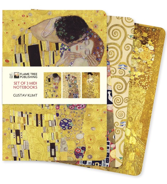 Gustav Klimt Set of 3 Midi Notebooks