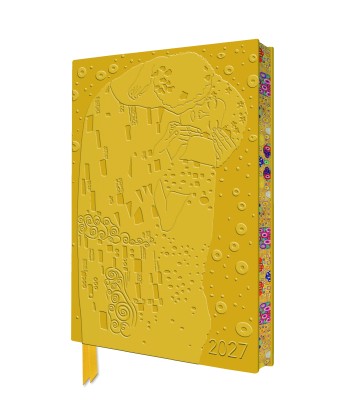 Gustav Klimt: The Kiss 2027 Artisan Art Vegan Leather Diary Planner - Page to View with Notes