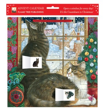 Ivory Cats by Lesley Anne Ivory: Christmas Window advent calendar (with stickers)