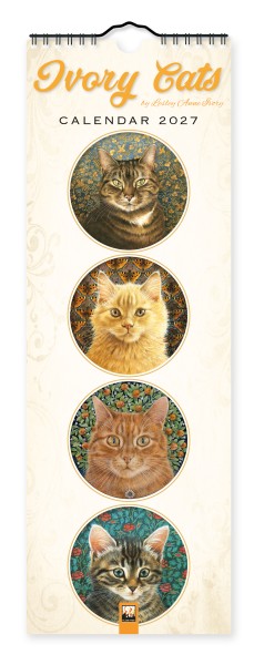 Ivory Cats Slim Calendar 2027 (Art Calendar)