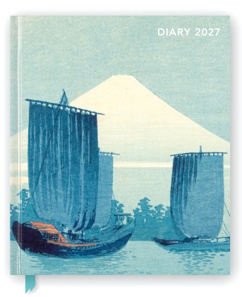 Japanese Woodblocks 2027 Desk Diary Planner - Week to View, Illustrated Throughout