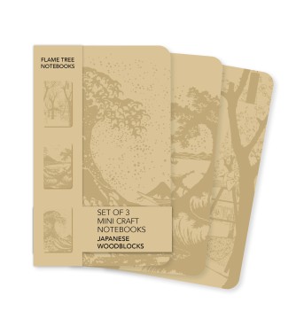 Japanese Woodblocks Set of 3 Mini Craft Notebooks