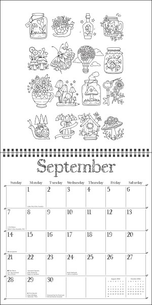 Johanna Basford 2025 Coloring Wall Calendar - Flame Tree Publishing