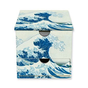 Katsushika Hokusai: The Great Wave Flame Tree Memo Box with Drawer