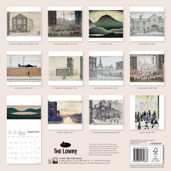 L.S Lowry 2020-16 Month Square Wall Calendar 