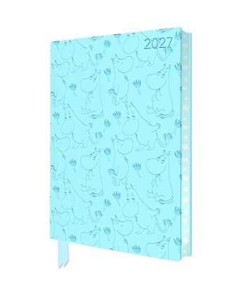 Moomin and Flowers 2027 Artisan Art Vegan Leather Diary Planner - Page to View with Notes