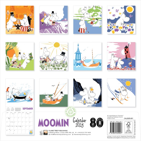 Moomin Wall Calendar 2025 (Art Calendar) Flame Tree Publishing