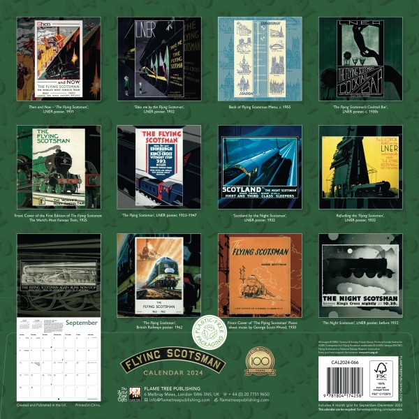 National Railway Museum The Flying Scotsman Wall Calendar 2024 (Art