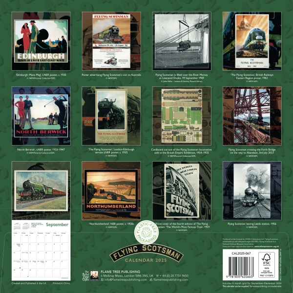 National Railway Museum The Flying Scotsman Wall Calendar 2025 (Art