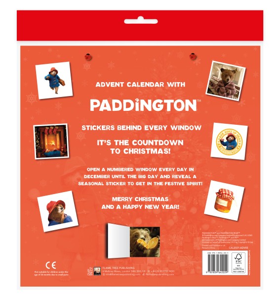 Paddington Christmas Tree Advent Calendar (with stickers) Flame Tree