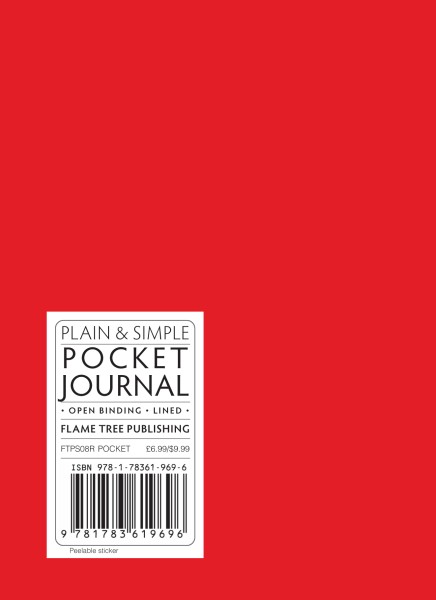 Red pocket plain & simple journal