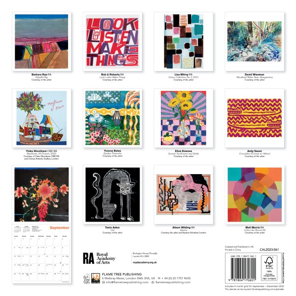 Royal Academy of Arts Wall Calendar 2023 (Art Calendar) - Flame Tree