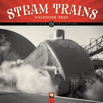 Steam Trains Heritage Wall Calendar 2024 (Art Calendar)