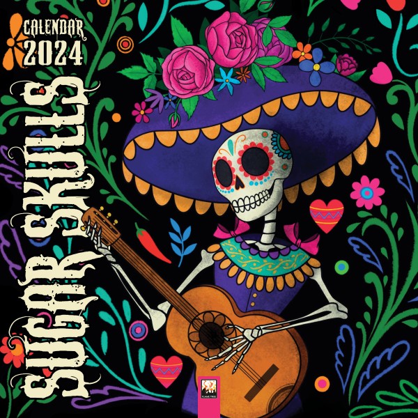 Sugar Skulls Wall Calendar 2024 (Art Calendar) Flame Tree Publishing