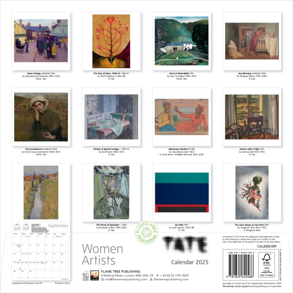 Tate Women Artists Wall Calendar 2025 (Art Calendar) Flame Tree