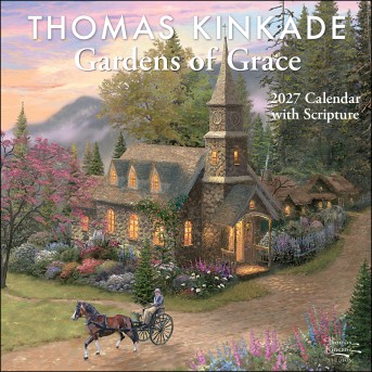 Thomas Kinkade Gardens of Grace 2027 Wall Calendar with Scripture