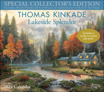 Thomas Kinkade Special Collector's Edition 2024 Deluxe Wall Calendar with Print