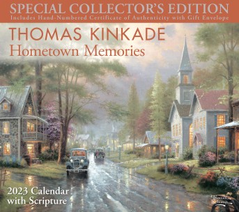Thomas Kinkade Special Collector's Edition with Scripture 2023 Deluxe Wall Calendar with Print