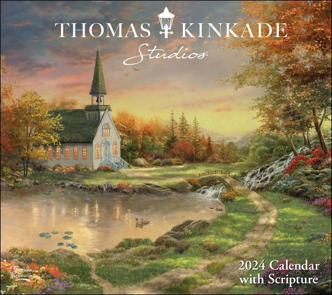 Thomas Kinkade Studios 2024 Deluxe Wall Calendar with Scripture