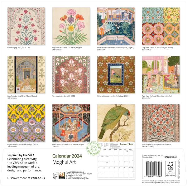 V&A Moghul Art Wall Calendar 2024 (Art Calendar) Flame Tree Publishing