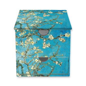 Vincent van Gogh: Almond Blossom Flame Tree Memo Box with Drawer