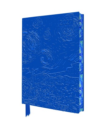 Vincent van Gogh: The Starry Night 2027 Artisan Art Vegan Leather Diary Planner - Page to View with Notes