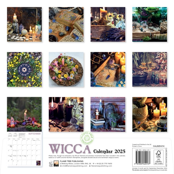 Wicca Wall Calendar 2025 (Art Calendar) Flame Tree Publishing