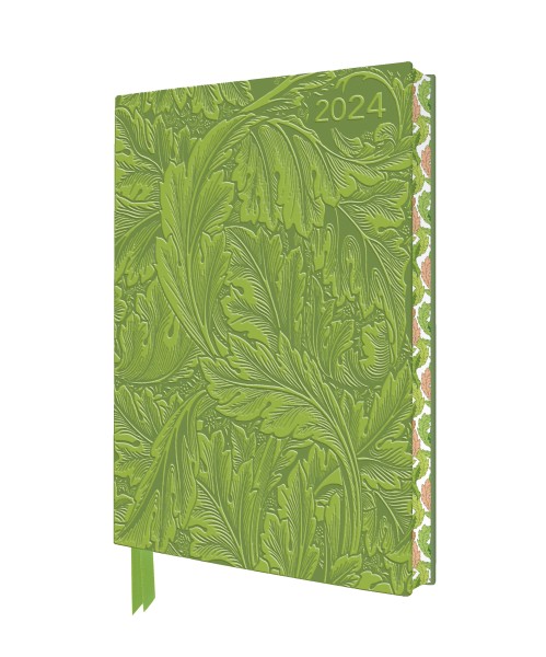 William Morris: Acanthus 2024 Artisan Art Vegan Leather Diary - Page to View with Notes