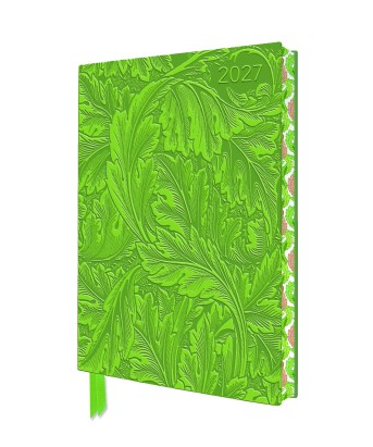William Morris: Acanthus 2027 Artisan Art Vegan Leather Diary Planner - Page to View with Notes