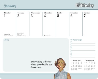 Wititudes 2024 Weekly Desk Pad Calendar
