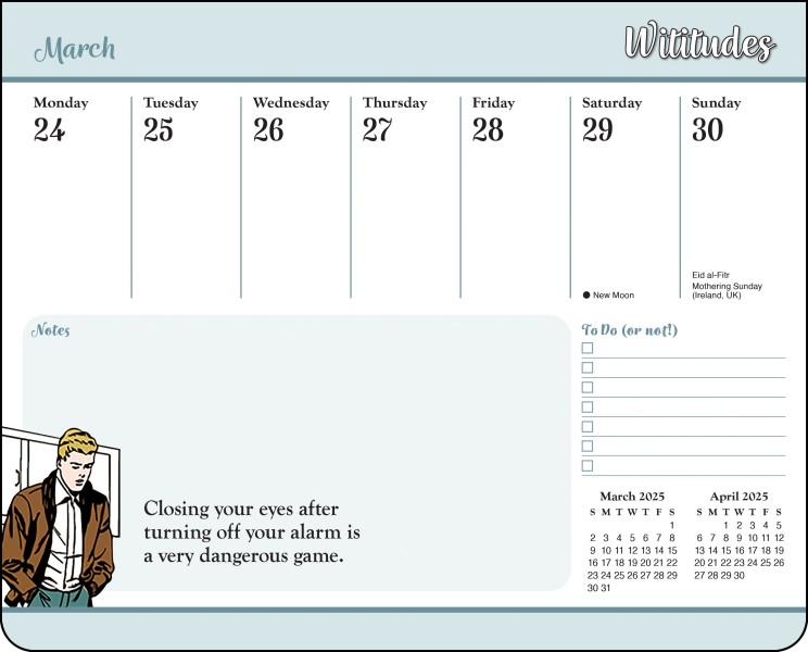Wititudes 2025 Weekly Desk Pad Calendar Flame Tree Publishing