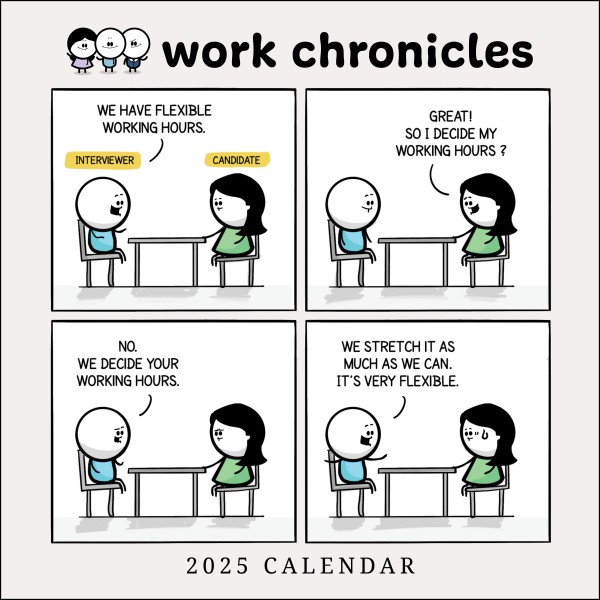 Work Chronicles 2025 Wall Calendar Flame Tree Publishing